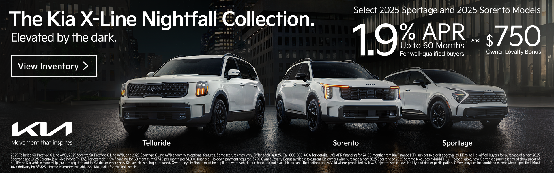 Select 2025 Sorento and Sportage Offer